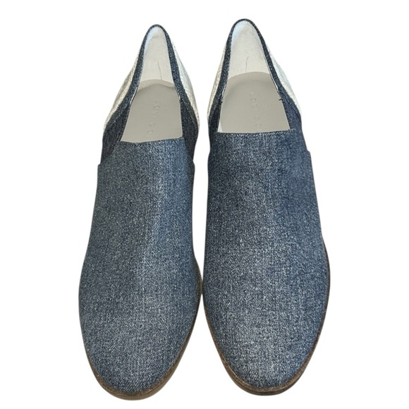 Lori Goldstein Denim Blue Loafer Slip-On with Elastic Goring and Lace Heel Sz 11 - Picture 7 of 11